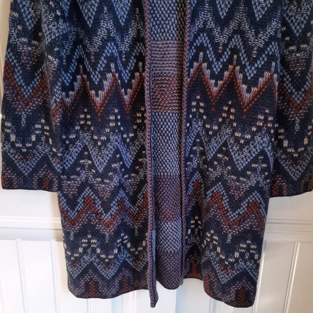 Lucky Brand Wool Blend Long Open Front Cardigan SZ S - Picture 3 of 8